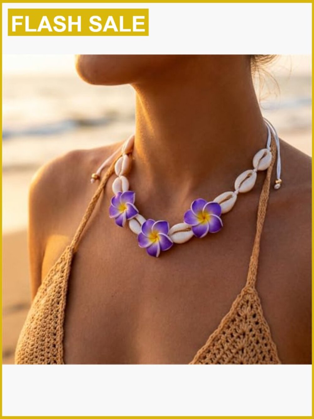 Hawaiian Shell Necklace Bracelet Set Handmade Boho Natural Seashell Tropical - Picture 2 of 6